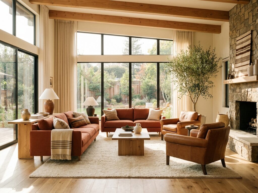 Warm, well-maintained living room interior